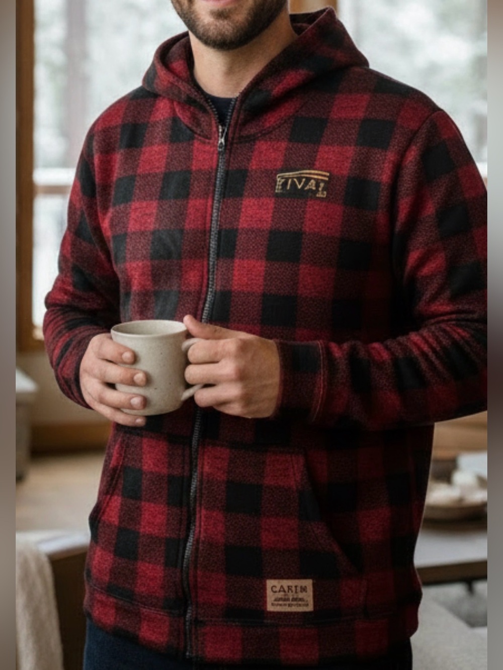 RIVAL Cabin Collection Full Zip Kangaroo Pocket Hoodie